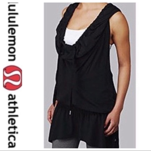 lululemon athletica Tops - 💕SALE💕Lululemon Black Too Cool Hooded Tunic Tank